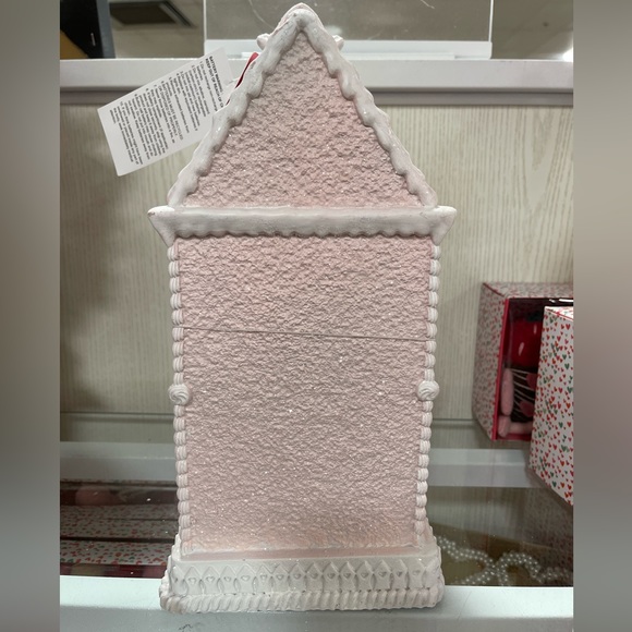 Valentine Gingerbread Pink & White Heart Glitter House LED Light up NWT - Picture 3 of 6